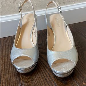 Nine West Silver Heels